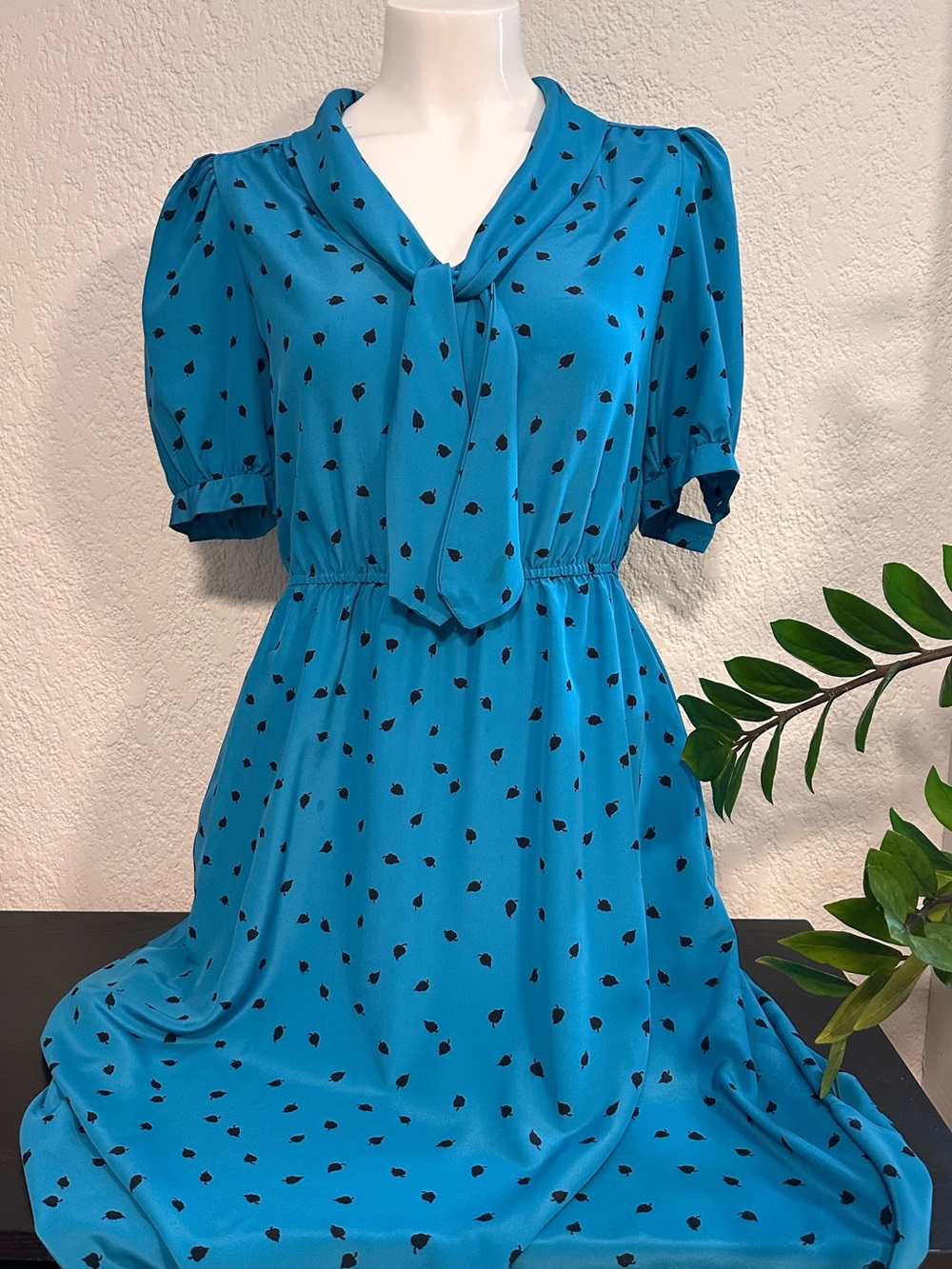 Vintage Diane Von Furstenberg Teal Polka Dot Wrap Dress